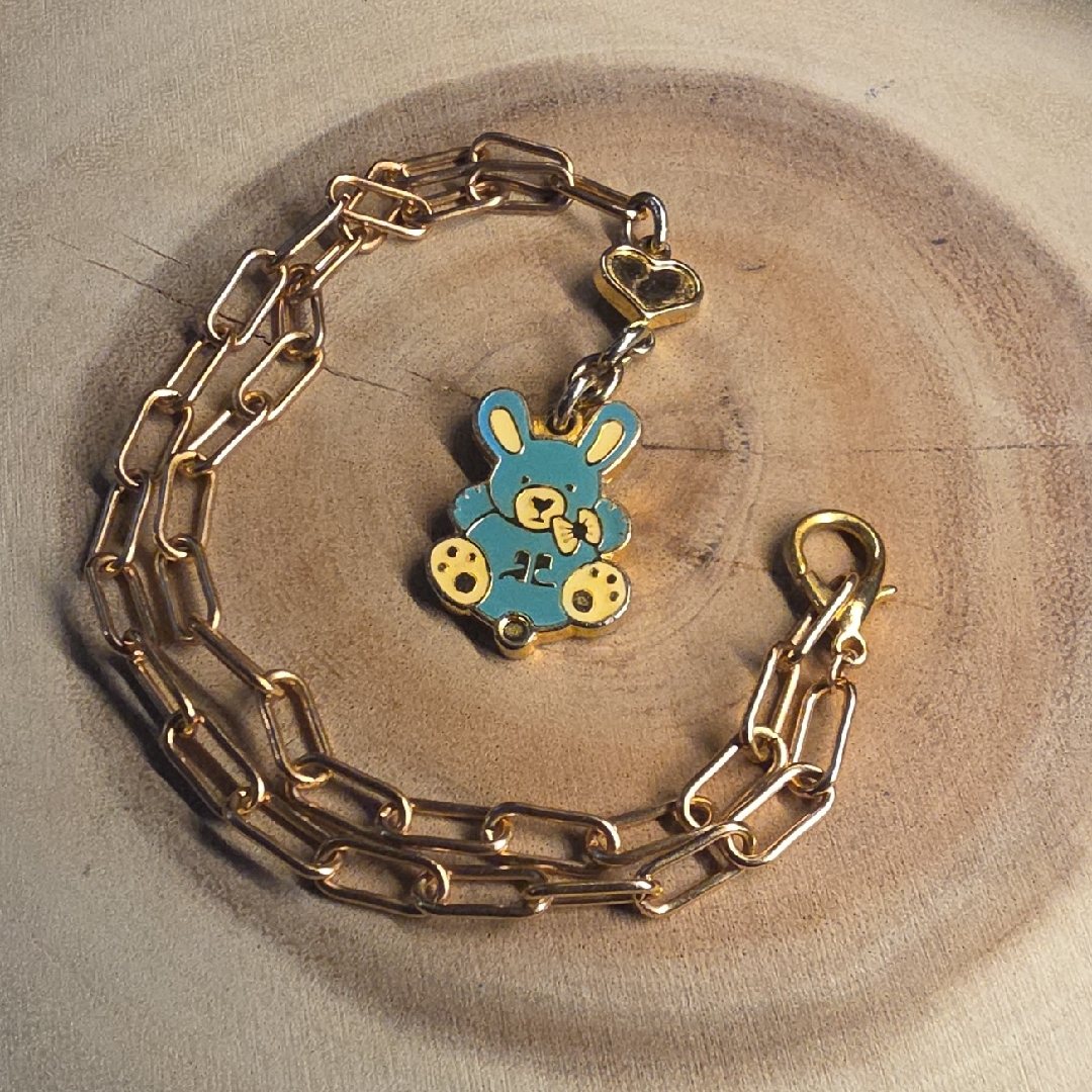 Handmade Ac" Courrges Logo Key Fob Pendant Necklace